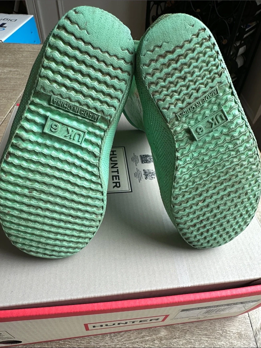 Hunter Kids Mint Glitter Rain Boots